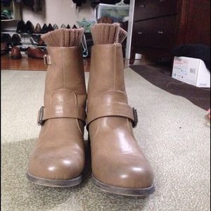 Faux suede ankle boots